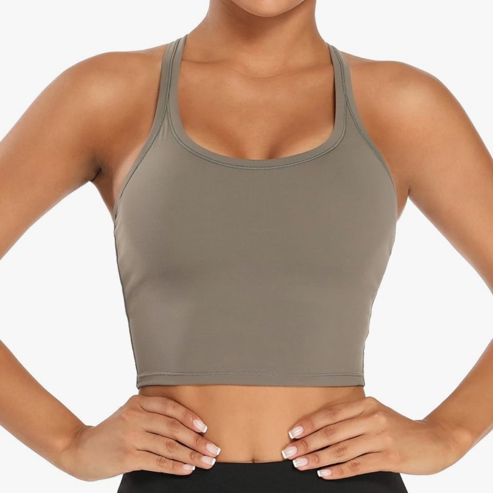Olive Green Workout Tank Top